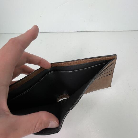 Coach Leather Wallet Men SLIM BILL VAR F26171 Saddle/Midnight Nvy Chalk - Picture 7 of 10